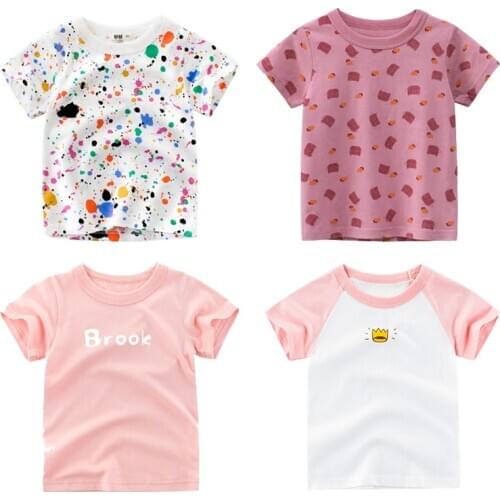 New summer girls' short sleeve T-shirt boys' short sleeve T-shirt summer clothes sports top versatile top 2-8 years old