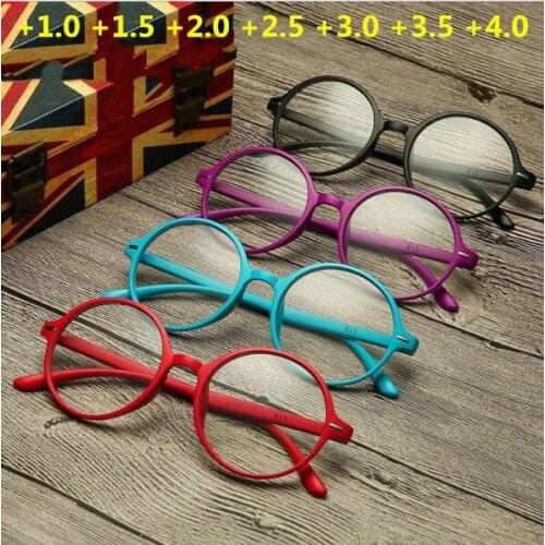 Unisex Reading Glasses Women Men TR90 Ultralight Resin Round Frame Hyperopia Presbyopic Eyeglasses Presbyopia Eyewear