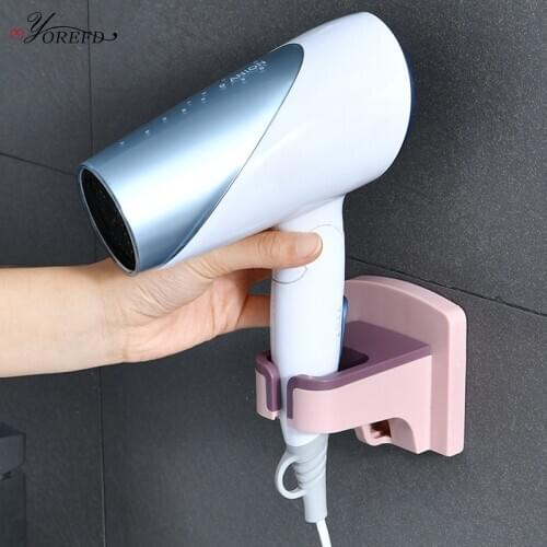 OYOREFD Creative Wall Mounted Hair Dryer Holder Bathroom Non-slip Hairdryer Storage Organizer Home Hair Dryer Cable Holder