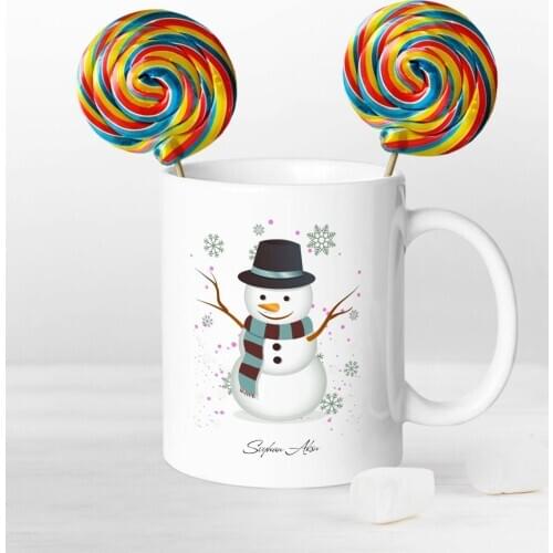 Personalized Snowman Mug and Nostalgic Leisured Candy Seti-1