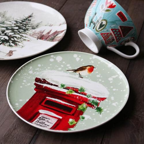 Christmas Tree Winter Snow Rabbit 10 "Dinner Plate Turkey Plate