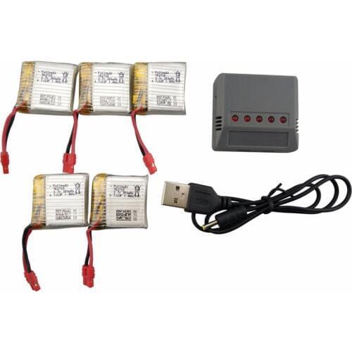 SYMA X21 X21W x26 D15 X100 quadcopter remote control helicopter spare parts 5PCS 3.7V 380mah lithium battery with 5-in-1 charger