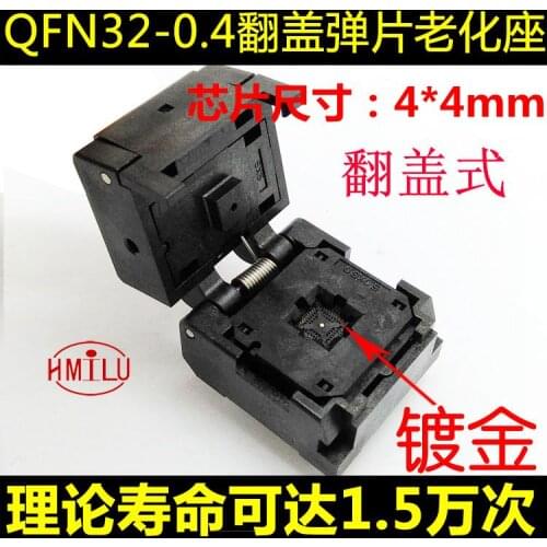 Qfn32 Test Stand Burning Seat Flip Aging Seat Programming Seat Qfn32 Chip Adapter Seat 0.4 Spacing 4x4mm
