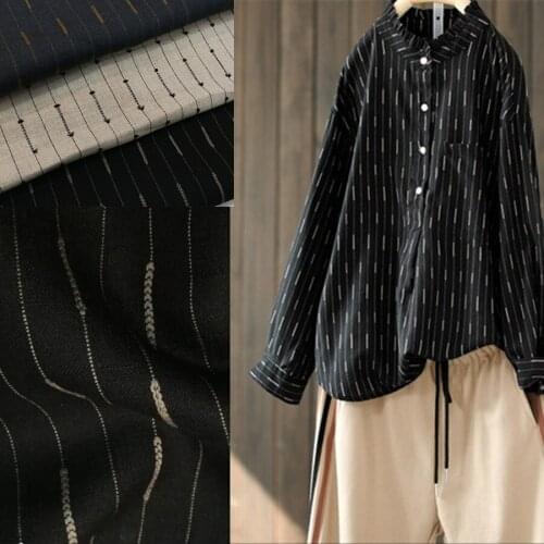 3 Colors Yarn-dyed Pure Linen Cotton Garment Fabric Breathable Anti-wrinkle for Summer High-end Pants Skirt Tops Sewing Material