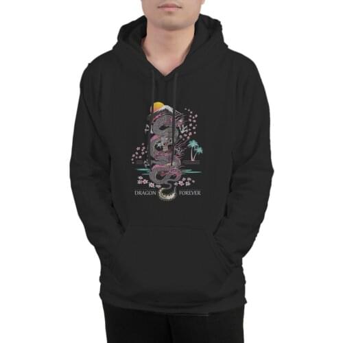 Mens Hoodie Chinese Dragon Couple Kawaii Anime Long Sleeve Streetwear Cool Men Clothing 37007