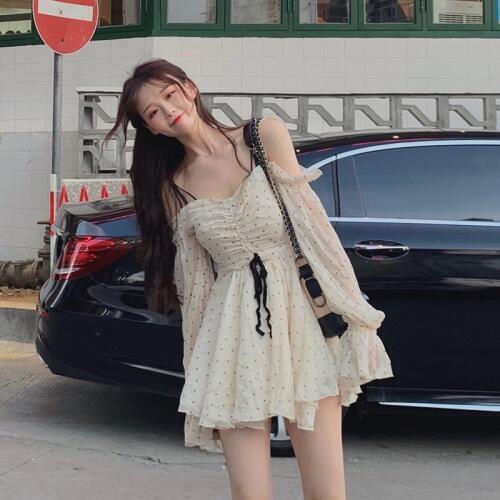 Casual Tunic Summer Polka Dot Chic Dress Womens Summer Dresses Kawaii Retro Lovely Female Harajuku Chic Japan For Women