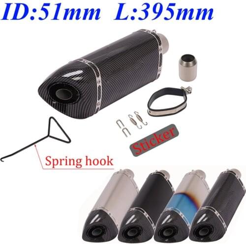 51mm Universal Motorcycle Muffler Escape Slip On For XG250 CBR650R CB650F PCX125 PCX150 R125 R15 Exhaust Pipe Modified DB Killer