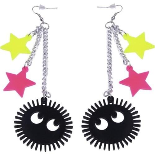 2021 Women Punk Earrings five-pointed star Earrings Charm Hip Hop Girls Gift Cute Hook acrylic jewelry Evening Party Earring