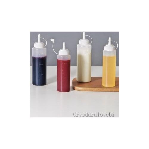 10pcs Food Grade Plastic Squeeze Bottle Sauce Bottle Ketchup Jam Mayonnaise Olive Oil Dispenser Bottle Kitchen Accessories