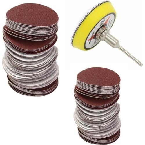 100Pcs 50mm 60/80/120/150/180/240/320/400/600/800 Grit Sanding Discs Grinding Pad Sheet For Grinder Rotary Tool