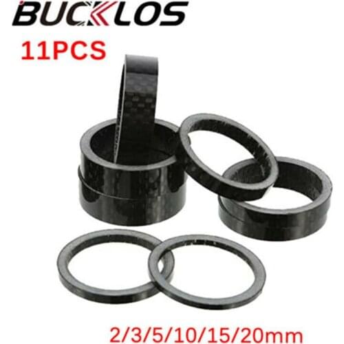 11pcs MTB washer Carbon Fiber 28.6mm washer 3/5/10/15/20mm 1-1/8'' bicycle stem washer Spacer Front Fork Road Bike Accessories