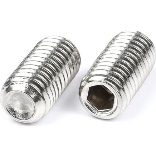 2/50pcs hex socket set screw cup point stainless steel m2 m3 m4 m5 m6 m8 m10 headless hexagon socket grub screw DIN916