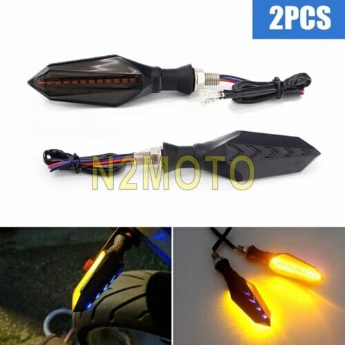 2PCS LED Waterproof Motorcycle Arrow Flowing Turn Signal Light Motorbike Indicator Blinker For Cruiser Honda Kawasaki BMW Yamaha