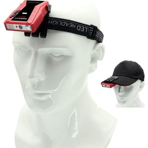 300lm T6 LED Fishing Induction Headlamp Type-C USB Cap Clip Head Torch Light Motion Sensor Camping Lantern Red Warning Strobe