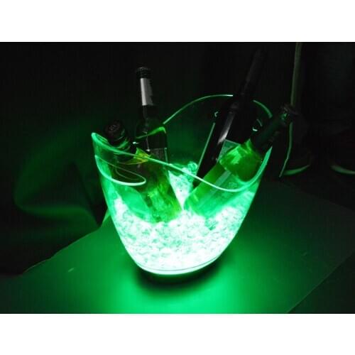 4L Volume plastic led ice bucket single color,4L bars nightclubs LED light up ice bucket Champagne wine beer bucket bars