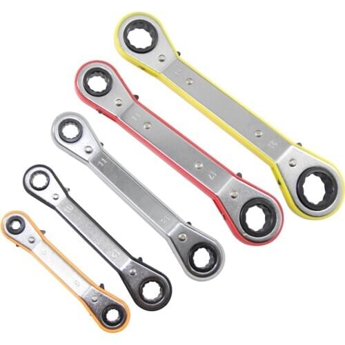 5 Piece Offset Ratchet Spanner Double Ring Wrenches Five Colors Metric/SAE