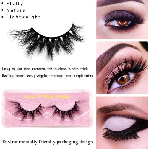 5D Eyelashes Mink False Eyelashes Natural Fluffy Dramatic Volume Fake Lashes Extension Handmade Cruelty-free Eyelash Make up