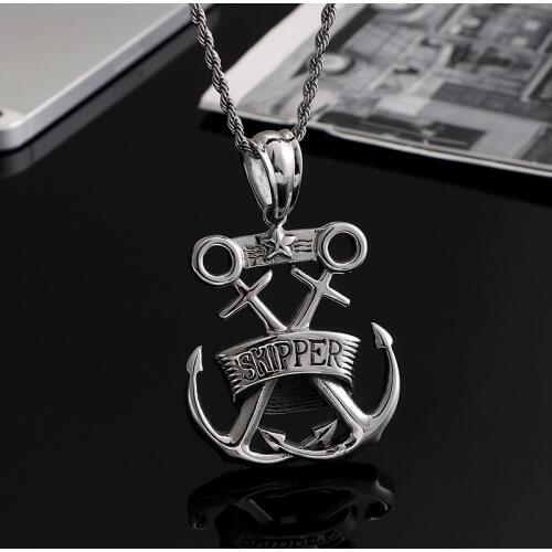 Steel titanium retro accessories wholesale creative anchor pendant European and American mens navy accessories
