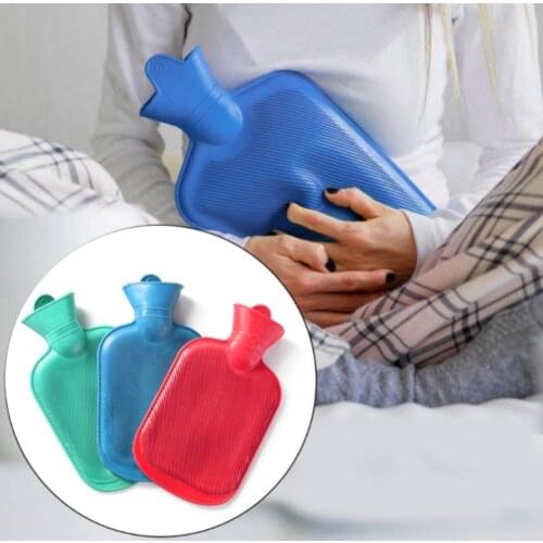 Hot Water Bottle Solid Color Thick PVC Silicone Rubber Hot Water Bottle Irrigation Hand Warmers Portable Thick Hot Water Bottle