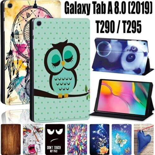 Tablet Case for Samsung Galaxy Tab A T290/T295 (2019) 8.0 Inch Bracket Leather Drop Protection Cover + Stylus