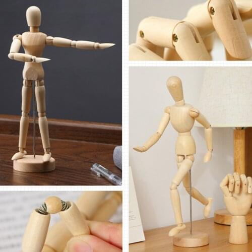 Movable limbs wooden toy doll model human body model figurine miniature model home decoration ornaments