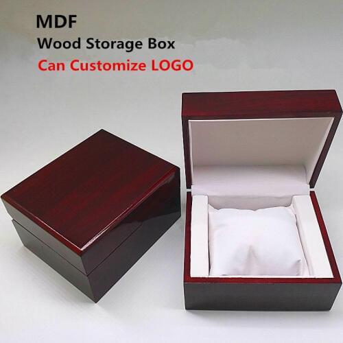 2018 MDF Wooden Watch Storage Case New Wood Red Display Mechanical Gift Boxes Jewelry Pack Cases Can Customize LOGO