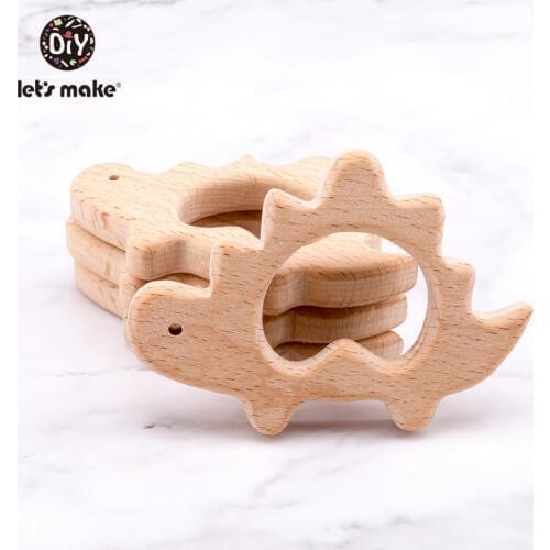 LetS Make Tortoise Baby Wooden Teether Dino 50Pcs For Newborn Gift Beach Wood Teething Toys Wooden Baby Teether Set