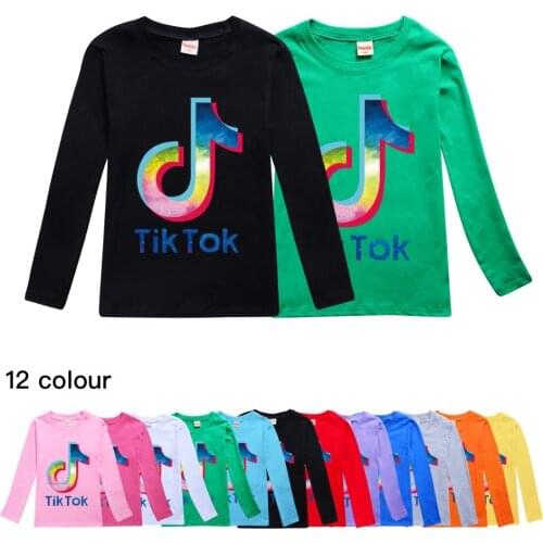 TIK TOK Kids Clothing Cartoon Anime Long Sleeve Cotton Casual Sweatshirt Sports Top Boys Girls Clothes