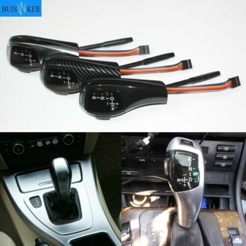 For BMW X5 2004 2005 2006 E53 Car LED Light Gear Shift Knob Shifter Lever Automatic Accessories black carbon fiber Silver E 53