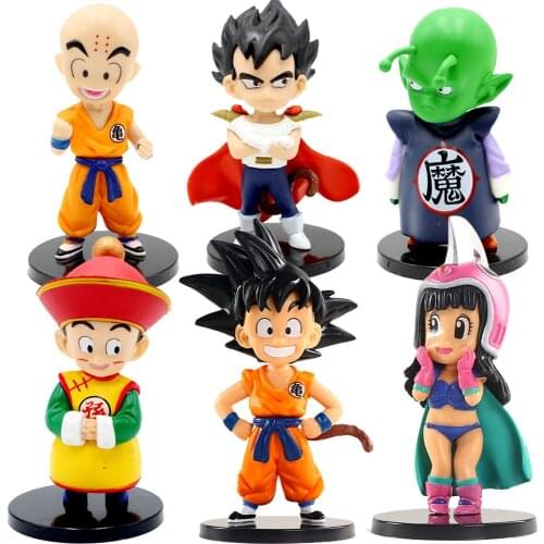 Anime Dragon Ball Figures Sun Goku Vegeta Bulma Action Figure Q Version PVC Ornament Collection Cartoon Kawaii Cute Kid Toy Gift