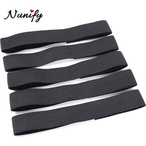 Frontal Wig Elastic Headband 2.5Cm 3Cm 3.5Cm Wide Edge Slayer Black Edge Laying Band For Frontal Adjustable Hair Band 5Pcs