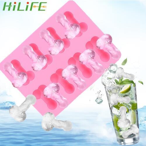 HILIFE 8 Holes Ice Cube Tray Penis Shape Cake Mold Chocolate Moulds Cake Decorating Tools Kitchen Tools