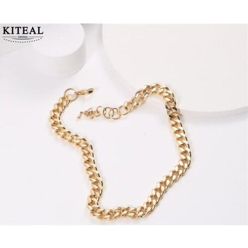 KITEAL online shopping india 18KGP Gold Filled necklace chains for female Big Chain tattoo choker accessories for jewelry