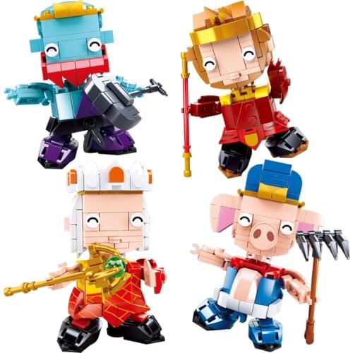Journey To The West Figures Bricks Monkey King Sun Wukong Pig Building Blocks Kit Kids Toys Sets Headz China