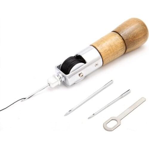Leather Lock Stitch Sewing Awl Thread Kit Needles Stitch Leather Fabric Tool