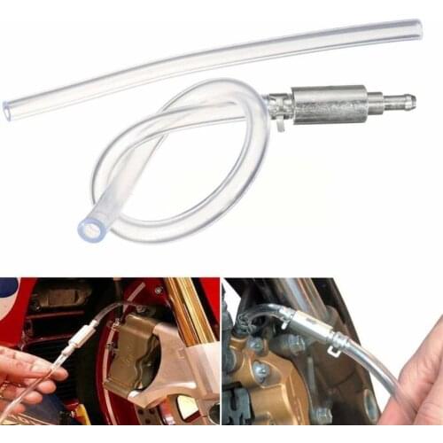 Motorcycle Brake Clutch Bleeder Hose Pipe Kit One Way Valves Tube Bleeding Tool