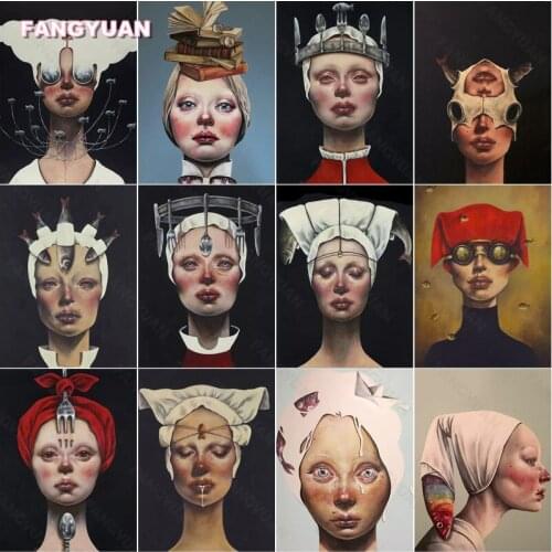 Diamond Painting Kit 5D Diy Abstract Portrait Mosaic Paintings Knife and Fork Glasses Art Full Square Round Diamond Embroidery