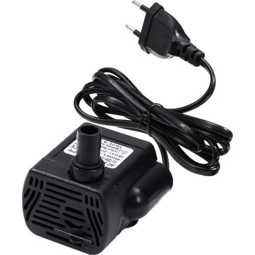 UEETEK Fish tank Aquarium Fountain Pump AC 220V-240V 220L/H 4W Submersible Black Water Pump Fish Tank Pond Water Pump with Plug