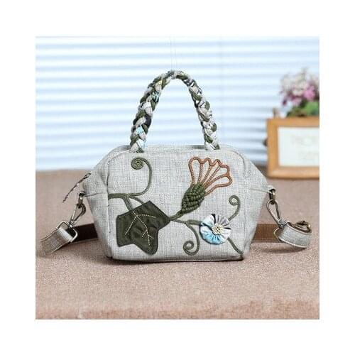 New Coming original small women string appliques handbag!Nice national prints shopping shoulder bag Hot multi-use casual Carrier