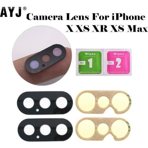 Rear Back Camera Lens For iPhone X XS Max XR Glass Cover Replacement Spare Parts with Adhesive Sticker