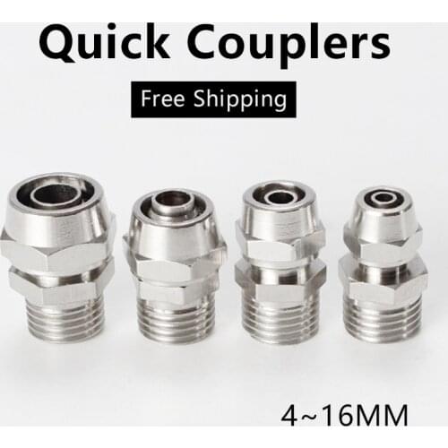 OD 4/6/8/10/12mm Hose Tube M5/1/8''/ 1/4'' 3/8'' 1/2'' Male Thread Pneumatic Fast twist Fittings Quick Joint Coupler Connector