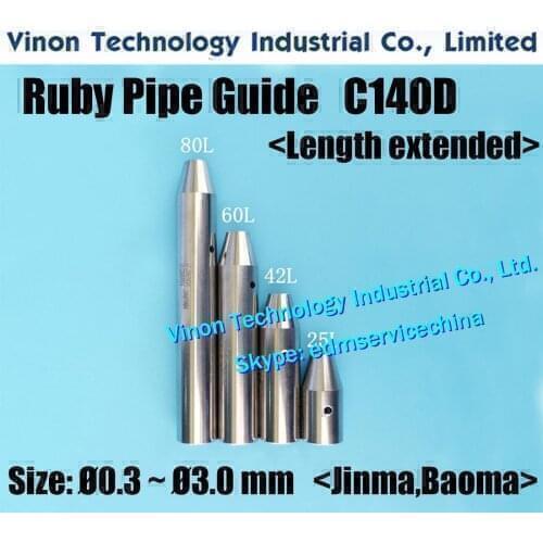 Ø1.5mm Ruby Pipe Guide C140D (Length Extended L=60mm) Tube Drill Guide for Jinma Baoma edm drilling machine, small hole edm