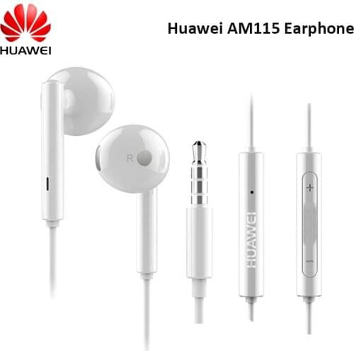 Original Huawei AM115 Earphone 3.5MM in Ear Earbuds Headset With Mic Wired Controller For Huawei P10 P9 P8 Mate9 Honor 9X 8X 30S
