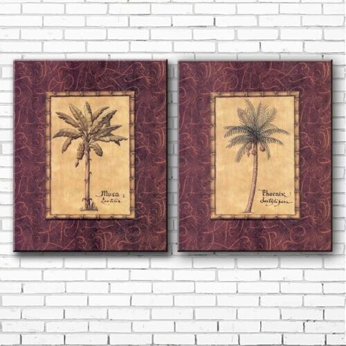 Pastoral banana trees landscape set canvas printings oil paintings printed on canvas home room wall art decoration pictures