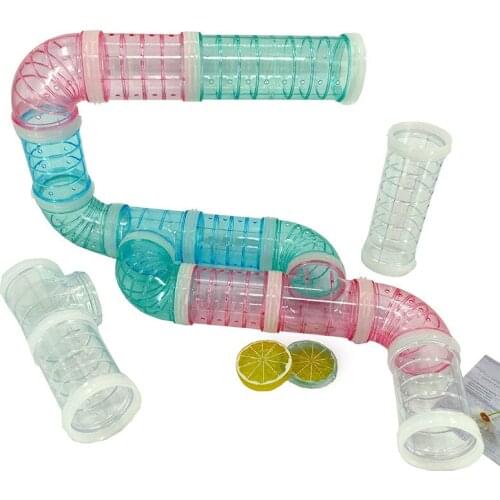 Hamster Tunnel Plastic Training Playing Tools External Tunnel Hamster Toys Cage Accessories Hamster Pipeline Pet Supplies