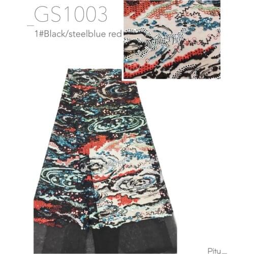 Popular Multicolor Sequins French Tulle Lace Fabric 2020 High Quality African Lace Fabric Latest Lace Material For Evening Party