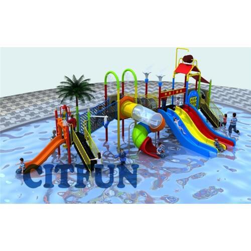 Popular commercial outdoor playground equipment kids water amusement park slide OP19-176A