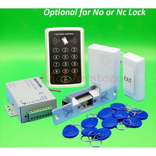 125khz Rfid Card Door Access Control kit Full Door Access Kit Yli YS130 No Nc electric strike lock + Power Supply