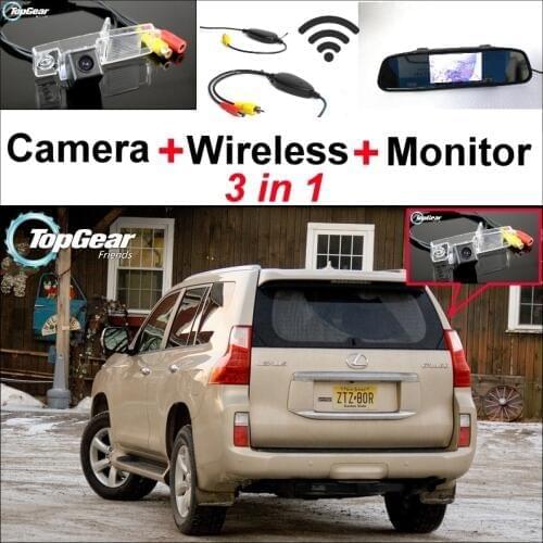 Special Camera + Wireless Receiver + Mirror Monitor 3 in1 Easy DIY Backup Parking System For LEXUS GX 460 GX460 2009~2015