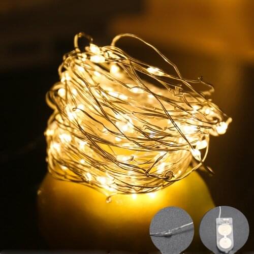 1/ 2/ 3 Meters Battery Operated LED Copper Wire String Lights For Wedding Festival Party Home Decoration Lamp
